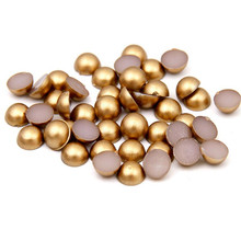 Cuentas redondas de perlas planas para decoración de uñas, accesorio de plástico ABS, imitación de media perla, Color oro mate, Vintage, 3mm-8mm 2024 - compra barato