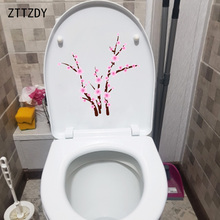 ZTTZDY-calcomanía de decoración de pared para el hogar, flor de ciruelo rosa, 22,7x22,9 CM, T2-0540 de asiento paria de moda 2024 - compra barato