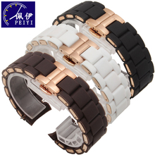 PEIYI Stainless steel and silicone watchband 20mm 23mm deployment rose gold buckle for AR5920 5905 5919 5890 5906 watch chain 2024 - buy cheap