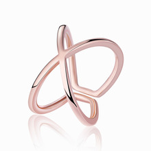 Женское и мужское кольцо с фианитом, кольцо цвета розового золота с знаком бесконечности 2024 - купить недорого