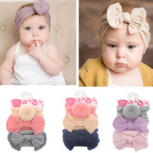 3Pcs/Set Cute Bowknot Baby Girl Headbands Turban Elastic Kids Hair Band for Newborn Hairband Headwear Baby Hair Accessories 2024 - buy cheap