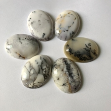AA Quality Natural White Opal Cabochons Oval 30x40mm Dendritic Opal CAB Semi precious stone Jewelry Cabochon Ring Face 1pcs/lot 2024 - buy cheap