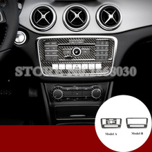 Cubierta de Panel de CD de consola central de fibra de carbono, accesorios para interior de coche, para Benz GLA X156 2013-2019, 2 uds. 2024 - compra barato