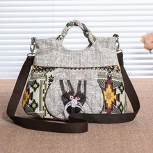 Nice String Appliques National Women Handbags!All-match Hot Printed Lady Small Shoulder&Crossbody bags Multi-use Saddle Carrier 2024 - buy cheap