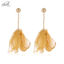 Badu Bohemian Dangle Drop Flower Earrings Yellow Yarn Pendant Long Earrings for Women Holiday Jewelry Gift for Girls Wholesale 2024 - buy cheap