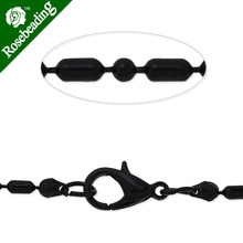 2x4mm black Plated bamboo Brass Chain with Lobster Clasp, 24'' length,finished/necklace chain,sold by 20pcs/lot-D1577 2024 - buy cheap