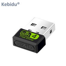KEBIDU Бесплатный драйвер 150mbps сетевая карта мини UBS беспроводной Wifi адаптер Wifi приемник USB 2,0 Ethernet адаптер для Windows Mac PC 2024 - купить недорого