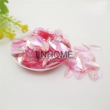 1000 pces 8*13mm copo oval dobrado lantejoulas cavalo olhos forma para artesanato paillettes acessórios de costura casamento rosa ab transparente 2024 - compre barato