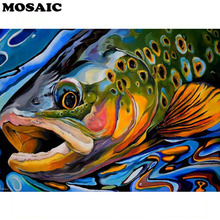 5d diy pintura diamante "pintado peixe" completa redonda/redonda nova chegada ponto de cruz de diamante decoração de casa animal arte mosaico strass 2024 - compre barato