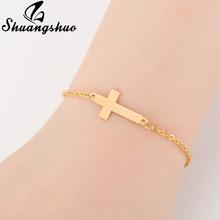 Shuangshuo-pulsera de eslabones de estilo bohemio Hippie para mujer, brazalete, Cruz, dorado, africano 2024 - compra barato