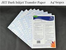 (A4*60pcs) Papel Transfer JET Dark Inkjet Heat Transfer Paper for Dark and Light Fabric Thermal Transfer Papier Transfert Papers 2024 - buy cheap