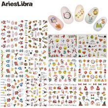 AriesLibra Nail Sticker Decal Christmas Series Water Decal Cartoon stickers nails Water Transfer Tips nails accessories wraps 2024 - buy cheap