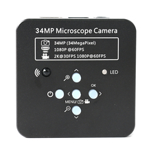 Cámara microscópica electrónica Industrial para reparación de soldadura, 2K, 34MP, Full HD, 1080P, tarjeta TF, HDMI, USB, para teléfono, CPU, PCB 2024 - compra barato