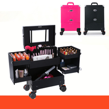 girls Beauty Tattoo Salons Trolley Suitcase,Women large capacity Trolley Cosmetic case Rolling Luggage bag,Nails Makeup Toolbox 2024 - buy cheap