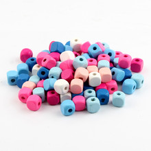 100Pcs 10mm Mixed Color Square Cube Wooden Beads Loose Spacer Beads For DIY Jewelry Findings Necklace Making 2024 - buy cheap