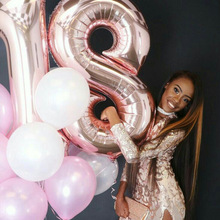 2pcs 40 inch Rose Gold Number 18 Foil Balloons Adult 18th Birthday Party Anniversary Digit Helium Balaos Decoration Globos 2024 - buy cheap