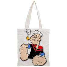 Custom Popeye the Sailor Tote Bag Reusable Women Canvas Shoulder Bag Handbag Shoulder Pouch Foldable Canvas Shopping Bags 2024 - buy cheap