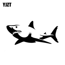 YJZT 13cm*6cm Shark Great White Mammel Sea Fish Personality Vinyl Car Sticker Decor Decal Black Silver C11-0286 2024 - buy cheap