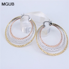 MGUB Hiphop Big Hoop Earrings Stainless Steel Jewelry Simple Style Trendy Circle Round Earrings Women Gift For Her  LH420 2024 - buy cheap