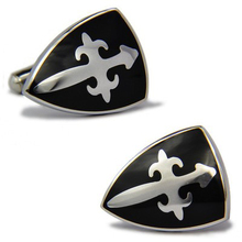 WN High-end material badge series black nail enamel shield shape cufflinks cuff French shirts cufflinks wholesale friends gifts 2024 - buy cheap