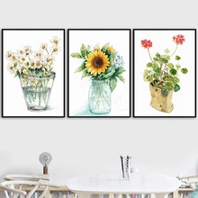 Nordic Simple Small Flowers Home Decor Painting No Frame Modern Space Art Canvas Prints Poster Wall Picture For Living Room 2024 - buy cheap