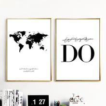 Póster nórdico con mapa del mundo, pintura en blanco y negro, póster abstracto, imágenes decorativas para sala de estar, sin marco 2024 - compra barato