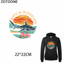 ZOTOONE Shark Circle моющиеся утюжок на переноске патч для футболки Толстовка большие наклейки Diy аппликации на одежде применение 2024 - купить недорого