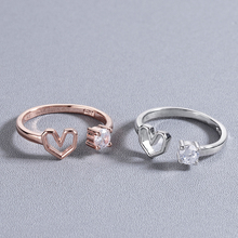 Kinitial модное розовое цвета: золотистый, серебристый Открытое сердце кольцо для Для женщин Cz горный хрусталь палец кольца женские свадебные кольцо партия ювелирных изделий anillos 2024 - купить недорого