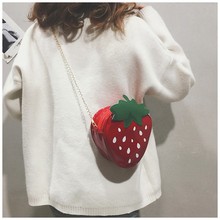 Mini bolsos de hombro a la moda para mujer, bandoleras femeninas con patrón de fresa, tipo mensajero, monedero 2024 - compra barato