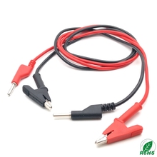 1 pair Black and Red 4mm  Banana Plug To  Alligator Clip Silicone Cable Multimeter Test Leads 2024 - buy cheap
