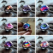 2020 New Nebula Galaxy Double Sided Pendant Necklace Universe Planet Jewelry Glass Art Picture Handmade Statement Necklace 2024 - buy cheap
