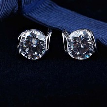 White Crystal Zircon Earrings  Stud Earrings For Women Gold Plated Earrings Fashion Jewelry Accessories 2024 - buy cheap