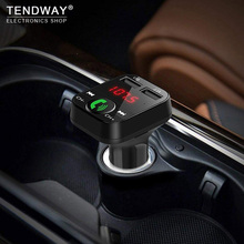 Tendway carregador veicular bluetooth sem fio, kit veicular com carregador usb com exibição de led, transmissor fm e reprodutor de mp3 2024 - compre barato