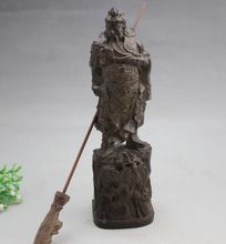 China  collection old wood carving The guangong statue 2024 - buy cheap