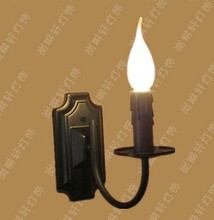 Железная настенная лампа, свечеобразная лампа, 1 шт., E14, светильник в Европейском стиле, винтажный настенный светильник 2024 - купить недорого