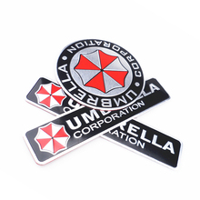 3D aluminum alloy biohazard umbrella car sticker FOR Chevrolet Cruze TRAX Aveo Lova Sail EPICA Captiva Malibu Volt Camaro Cobalt 2024 - buy cheap