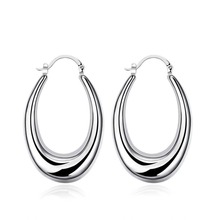 Pendientes de aro de color plata para mujer, joyería de moda, estilo urbano, de alta calidad, venta directa de fábrica 2024 - compra barato