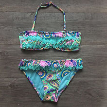 Girls Hollow Falbala Swimwear Swimsuit Bikini Brazilian Children Split SwimWear Bikini Set 2020 New Biquini Biquine Bathing Suit 2024 - buy cheap