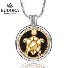 EUDORA 1pcs Aroma Diffuser Necklace Open Tortoise Lockets Pendant Perfume Essential Oil Aromatherapy Locket Necklace With Pads 2024 - buy cheap