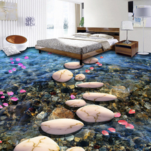 Custom Floor Mural Wallpaper Stone Small Road Cobblestone Stereoscopic 3D Floor Painting Wallpaper PVC Waterproof Self-adhesive 2024 - buy cheap