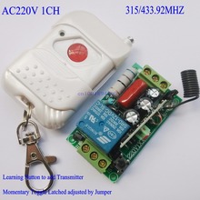 Interruptor de iluminação com controle remoto, interruptor de 220v ac 1ch 10a transmissor receptor de relé, código de aprendizagem, alternância momentânea 315/433mhz remoto 2024 - compre barato