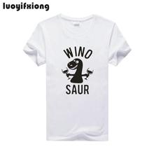 2021 New Funny T-shirt Women WINO SAUR Letter Printing T Shirt Women Tops Casual Dinosaur Graphic Tee Shirt Femme Woman Tshirt 2024 - buy cheap