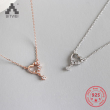 Корейская версия серебро 925 ювелирные изделия полые Сердце Циркон Подвески ожерелье для женщин 2024 - купить недорого