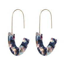 Pendientes de aro con estampado de leopardo para mujer, joyería minimalista, aretes acrílicos Vintage, diseño único, novedad de 2018 2024 - compra barato