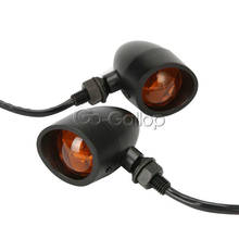 2x Black Heavy Duty Motorcycle Retro Turn Signals Indicators Blinkers Tail Lights 2024 - buy cheap