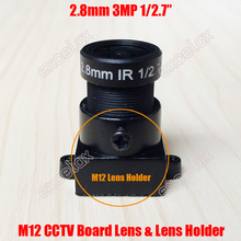 3MP 1/2.7" 2.8mm 120 Degrees Wide Angle View Fisheye CCTV IR Fixed Board Lens M12 MTV Mount Holder Support for Analog IP Camera 2024 - buy cheap