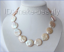 Collar de perlas cultivadas en agua dulce, moneda redonda grande de 22mm, color rosa, h1937, Envío Gratis 2024 - compra barato