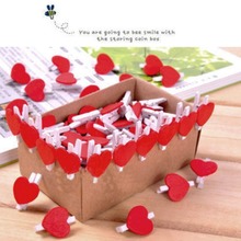 Mini Clips de madera en forma de corazón para niños, accesorios de oficina, escuela, regalo, 20 unidades 2024 - compra barato