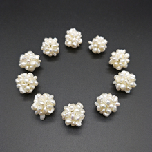 Shuangsheng-Bola de perlas cultivadas, 12-14mm, 2 uds., perlas de agua dulce, flor, Bola de perlas hecha a mano para fabricación de joyas 2024 - compra barato