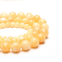 Natural Mihuang Beige Yellow Jades Stone Beads Round Loose 15" Strand 4 6 8 10 12 14MM Beads for Jewelry Making DIY Bracelets 2024 - buy cheap